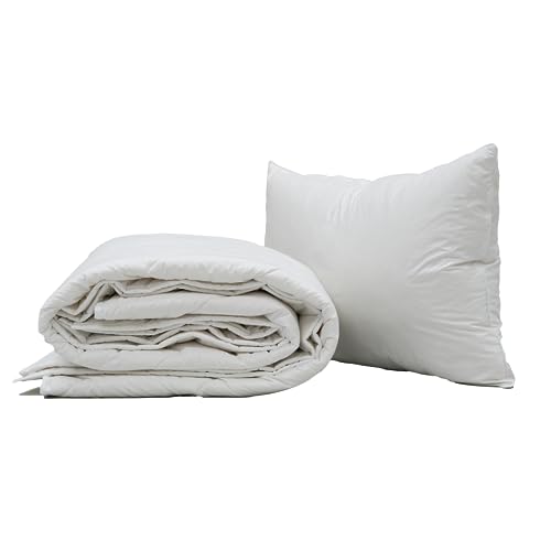 Wooltimate by Penrose Single Summer Wool Duvet + 1 Wool Ball Pillow Bedding Set. 3-6 Tog Cool Summer Quilt With Soft Woolen Pillow.