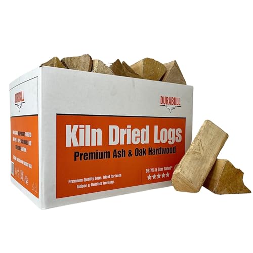 DURABULL LOGS - Ready To Burn Kiln Dried Hardwood Logs For Log Burner, Pizza Oven, Fire Pit, Chiminea & Fireplace - 25L (9kg) Box