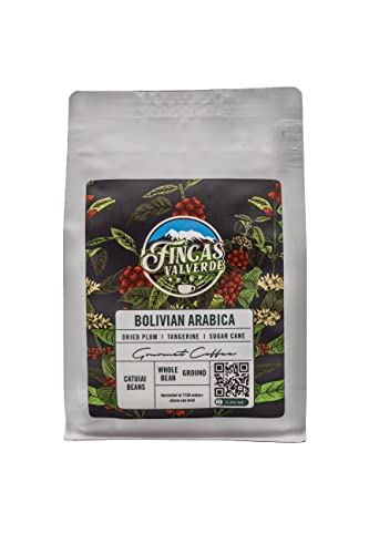 FINCAS VALVERDE Dark Roast Coffee Whole Bean Bolivian Catuai Variety Specialty Coffee, Full Flavored. Freshly Roasted Arabica Coffee Beans (12oz)