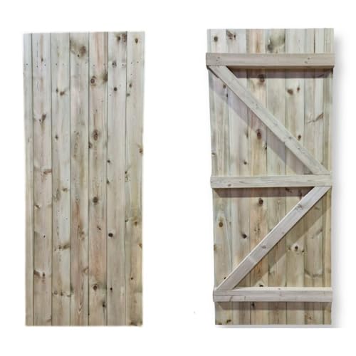 Timber Wooden Garden Gate - Flat Top - Tongue and Groove Cladding - Sheds To Last - Made from Pressure Treated Timber (1800mm Height x 900mm Width)